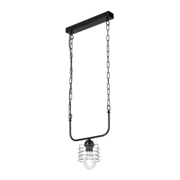 Luster na lancu MORGAN 1xE27/60W/230V crna/hrom