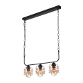 Luster na lancu MORGAN 3xE27/60W/230V crna/bakarna