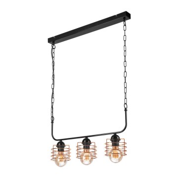 Luster na lancu MORGAN 3xE27/60W/230V crna/bakarna