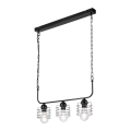 Luster na lancu MORGAN 3xE27/60W/230V crna/hrom