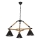 Luster na lancu NEGRU 3xE27/40W/230V crna/braon