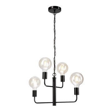Luster na lancu ORLANDO 4xE27/60W/230V crni