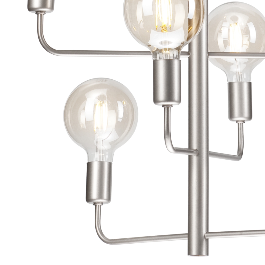 Luster na lancu ORLANDO 8xE27/60W/230V, srebrne boje