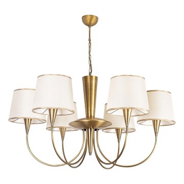 Luster na lancu PARDO 6xE27/40W/230V zlatna/krem