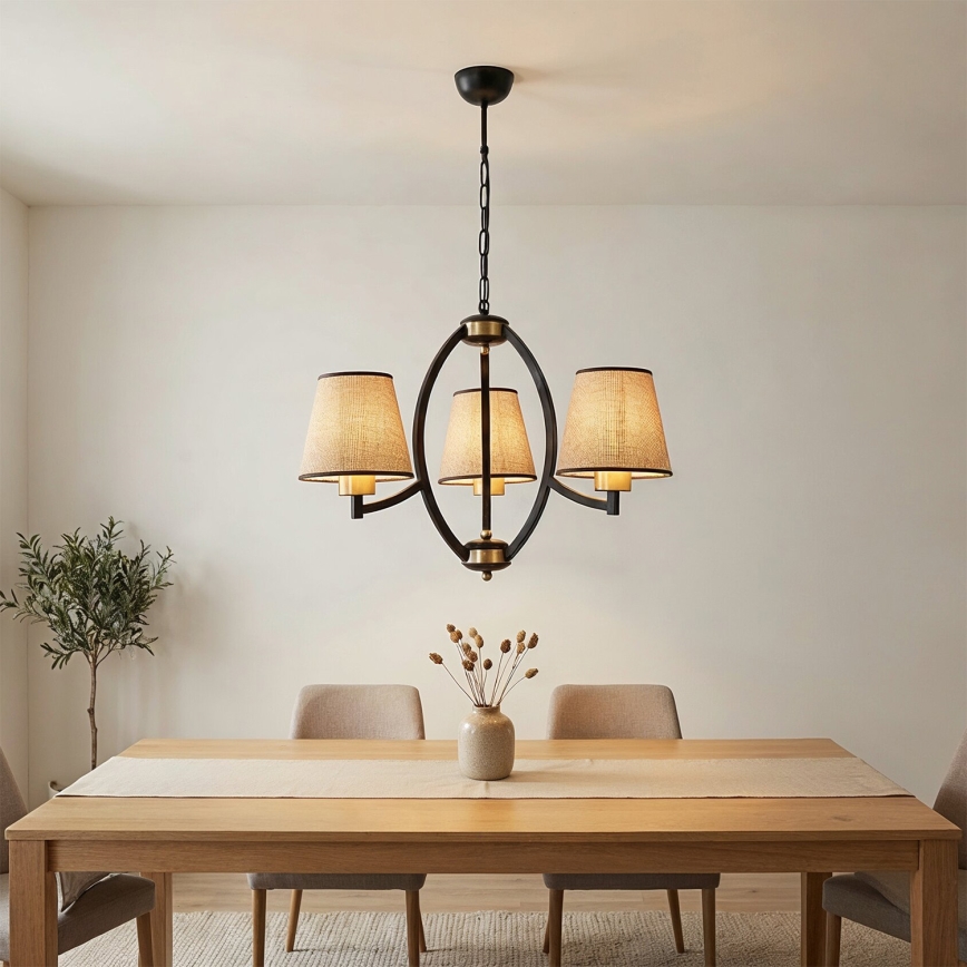 Luster na lancu PAUL 3xE27/60W/230V