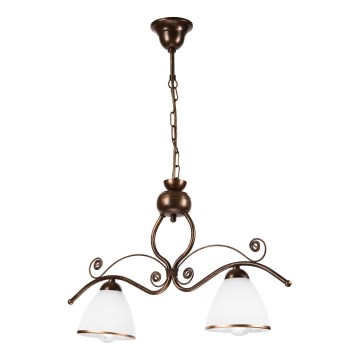 Luster na lancu RETRO 2xE27/60W/230V bakarna/patina