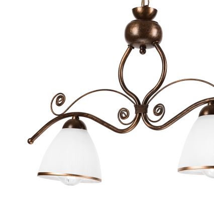 Luster na lancu RETRO 2xE27/60W/230V bakarna/patina