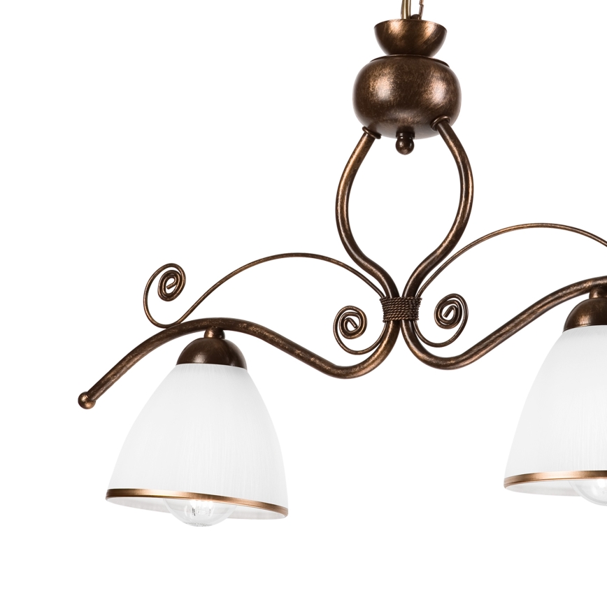 Luster na lancu RETRO 2xE27/60W/230V bakarna/patina