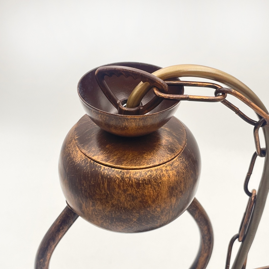 Luster na lancu RETRO 2xE27/60W/230V bakarna/patina