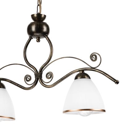 Luster na lancu RETRO 2xE27/60W/230V bronzan/patina