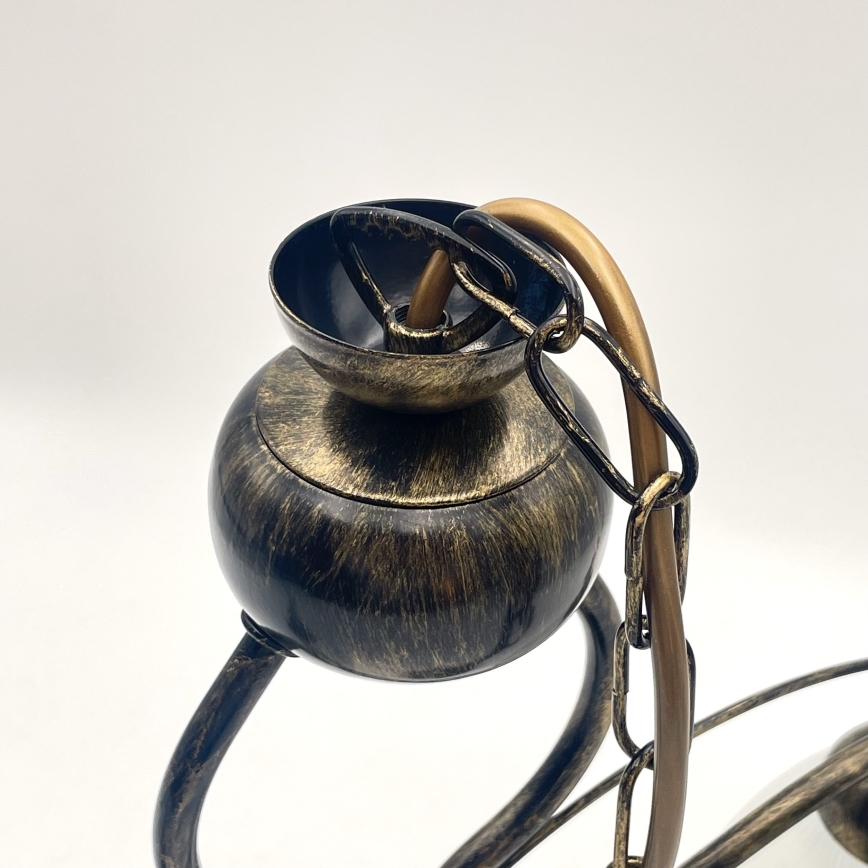 Luster na lancu RETRO 2xE27/60W/230V bronzan/patina