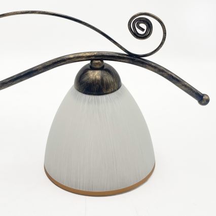 Luster na lancu RETRO 2xE27/60W/230V bronzan/patina