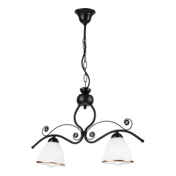 Luster na lancu RETRO 2xE27/60W/230V mat crne boje