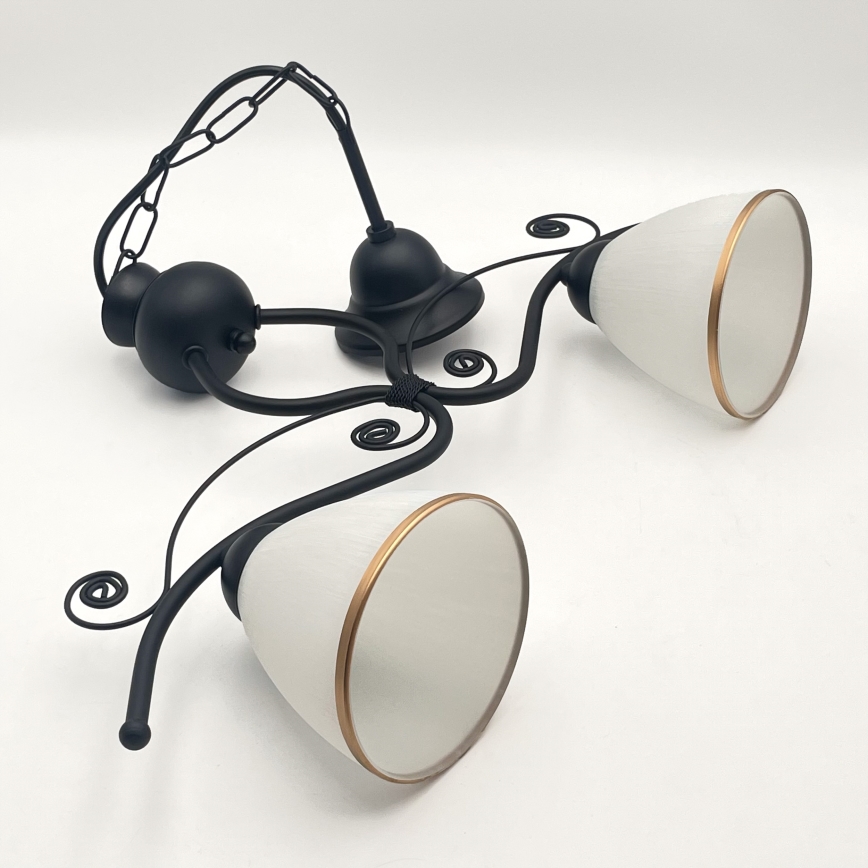 Luster na lancu RETRO 2xE27/60W/230V mat crne boje