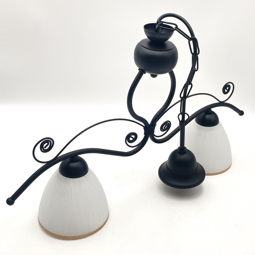 Luster na lancu RETRO 2xE27/60W/230V mat crne boje