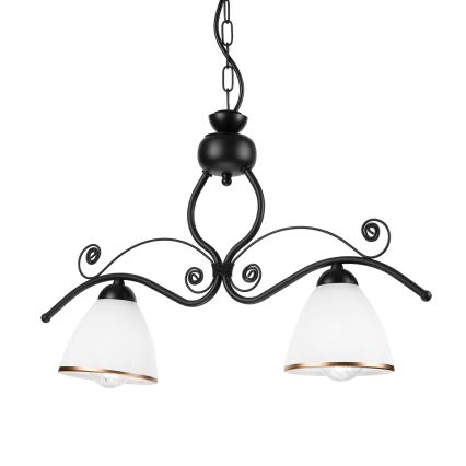 Luster na lancu RETRO 2xE27/60W/230V mat crne boje