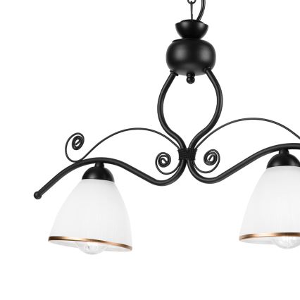 Luster na lancu RETRO 2xE27/60W/230V mat crne boje