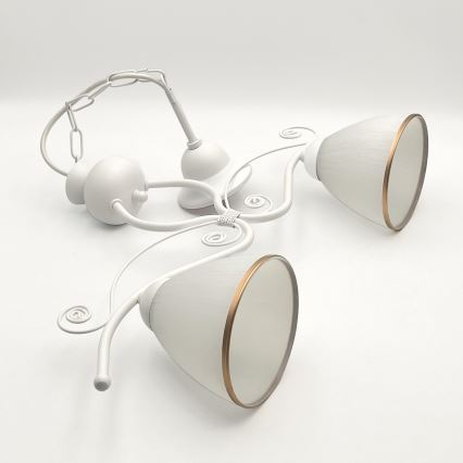 Luster na lancu RETRO 2xE27/60W/230V u mat beloj boji