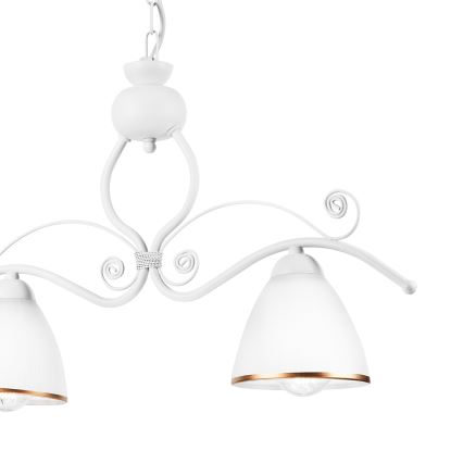 Luster na lancu RETRO 2xE27/60W/230V u mat beloj boji