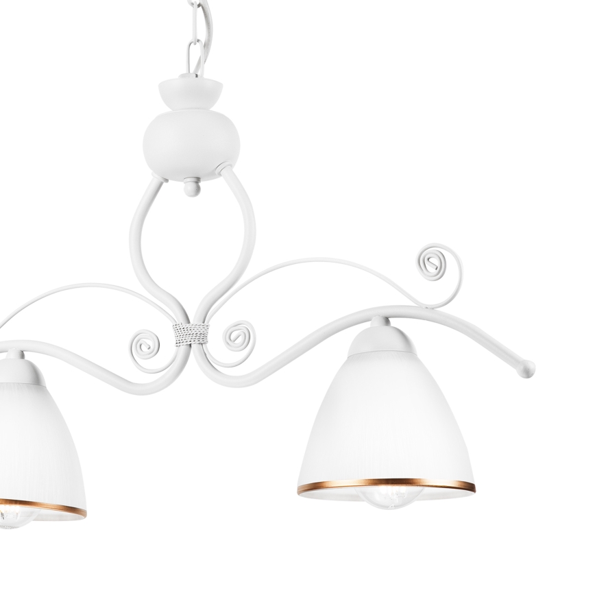 Luster na lancu RETRO 2xE27/60W/230V u mat beloj boji