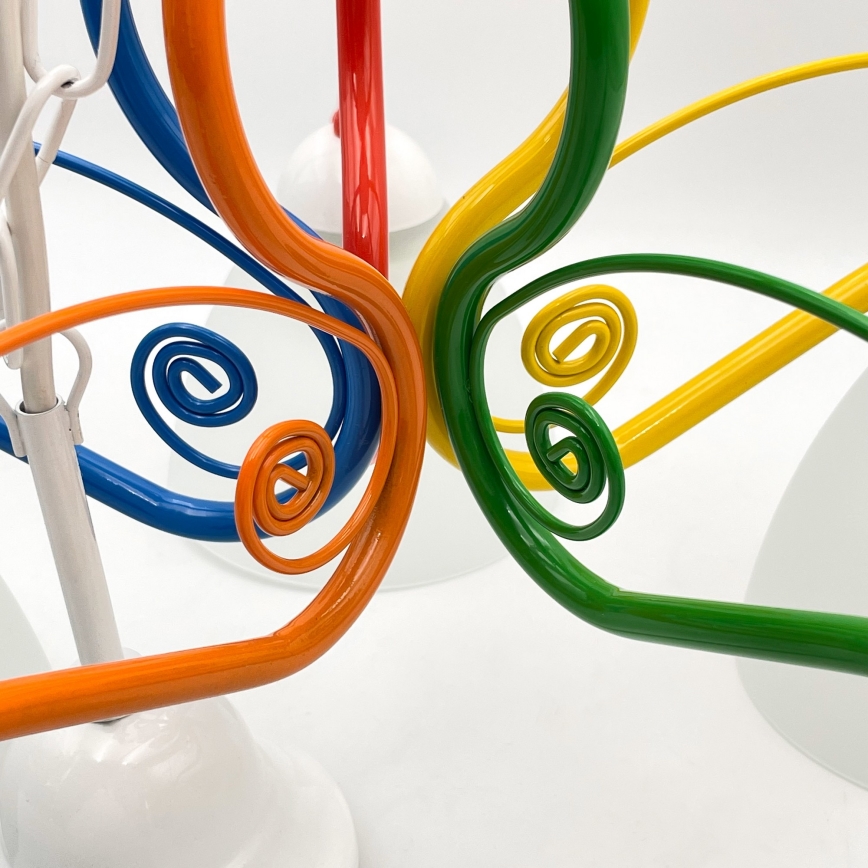 Luster na lancu RETRO 5xE27/60W/230V beli/šaren