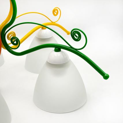 Luster na lancu RETRO 5xE27/60W/230V beli/šaren