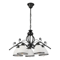Luster na lancu RETRO 5xE27/60W/230V crna/bela