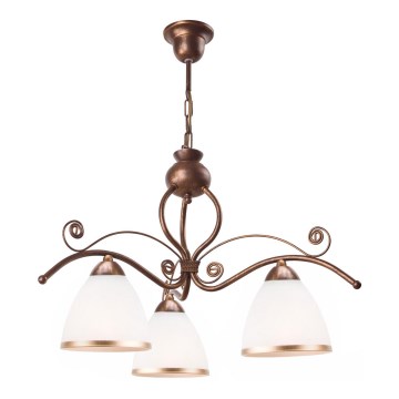 Luster na lancu RETRO II 3xE27/60W/230V bronzana patina