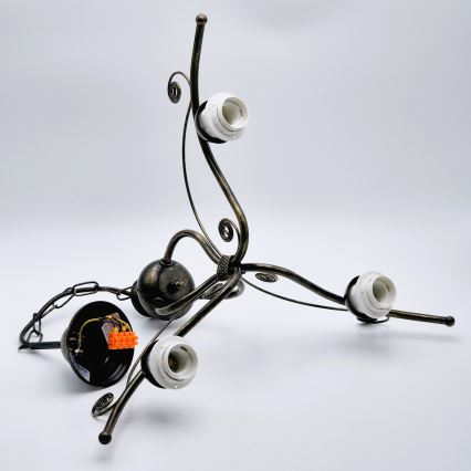 Luster na lancu RETRO II 3xE27/60W/230V crna patina