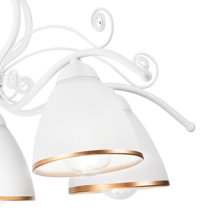 Luster na lancu RETRO II 5xE27/60W/230V bela