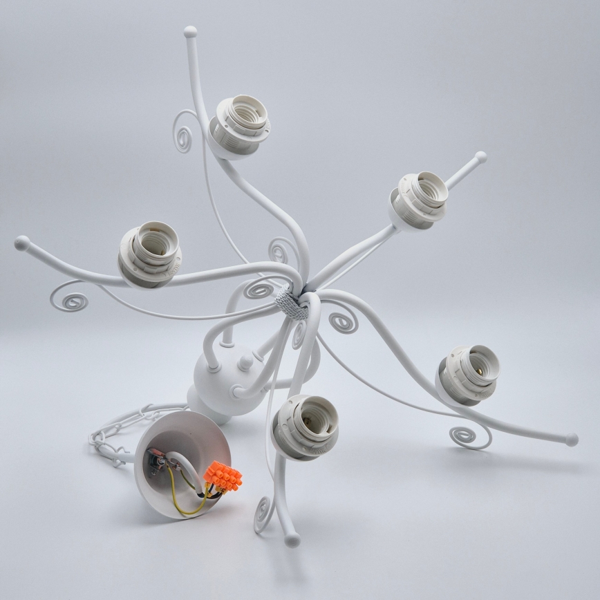 Luster na lancu RETRO II 5xE27/60W/230V bela