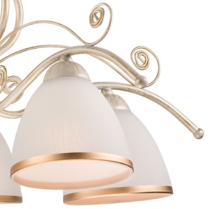 Luster na lancu RETRO II 5xE27/60W/230V bela patina