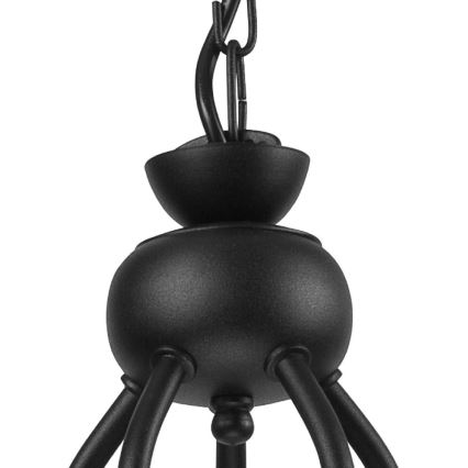 Luster na lancu RETRO II 5xE27/60W/230V crni mat