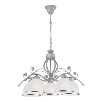 Luster na lancu RETRO II 5xE27/60W/230V srebran