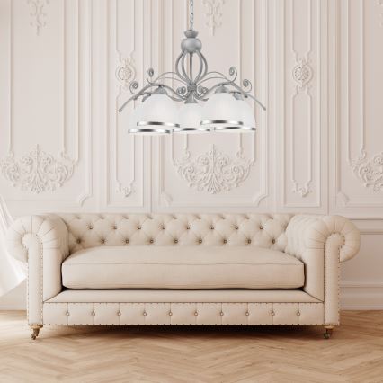 Luster na lancu RETRO II 5xE27/60W/230V srebran
