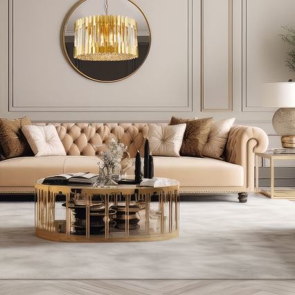 Luster na lancu RITZ 12xE14/40W/230V prečnik 54 cm zlatna