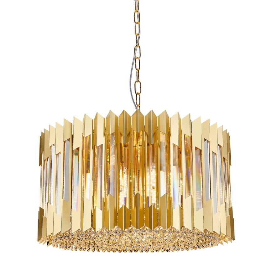 Luster na lancu RITZ 12xE14/40W/230V prečnik 54 cm zlatna