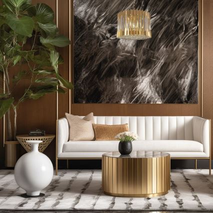 Luster na lancu RITZ 7xE14/40W/230V, prečnik 42 cm, zlatna