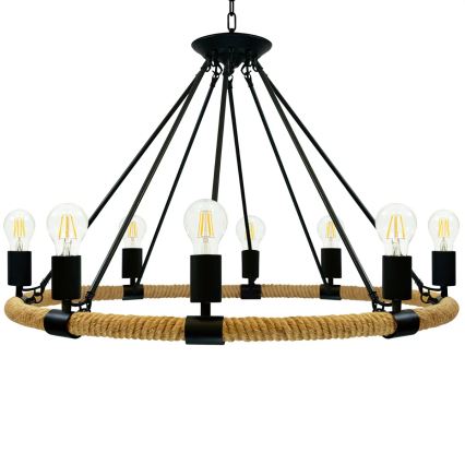 Luster na lancu ROPE ARTHUR 8xE27/20W/230V