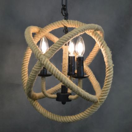 Luster na lancu ROPE GLOBO 3xE14/10W/230V