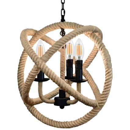 Luster na lancu ROPE GLOBO 3xE14/10W/230V