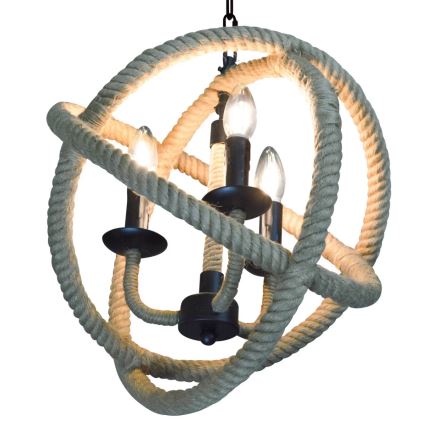 Luster na lancu ROPE GLOBO 3xE14/10W/230V