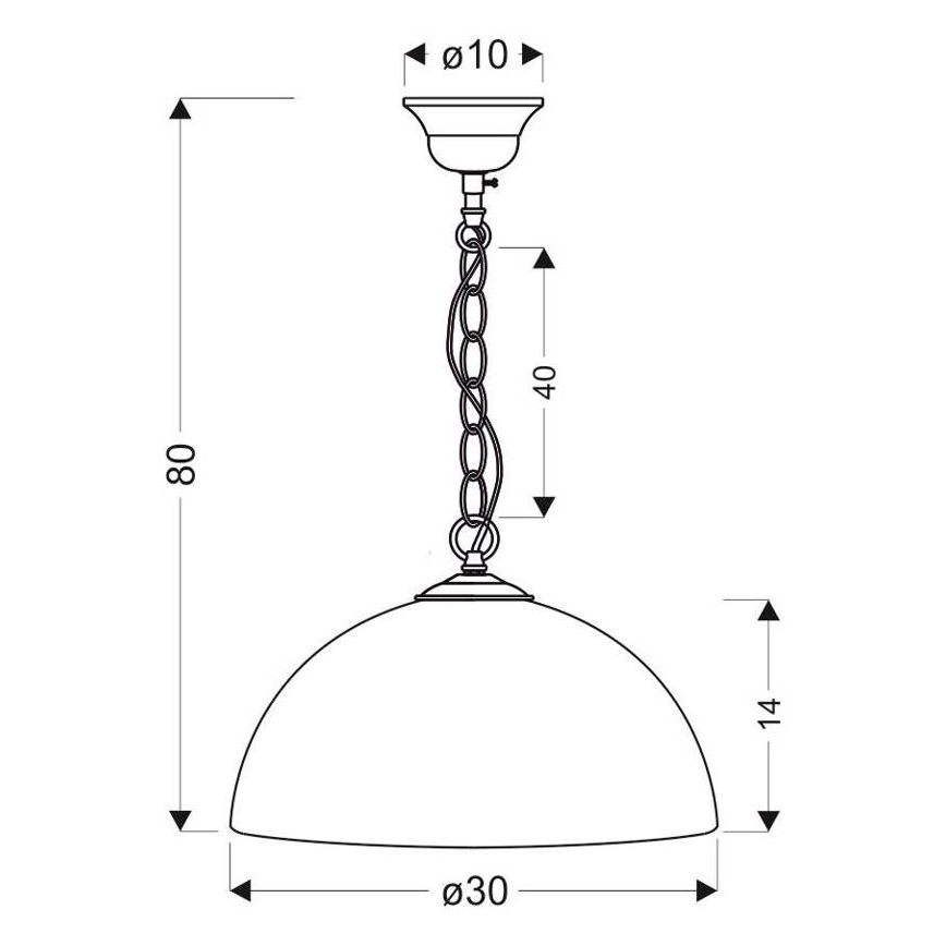 Luster na lancu SUGAR 1xE27/60W/230V bela