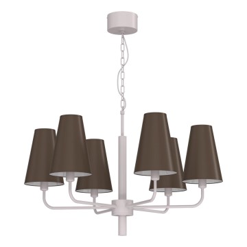 Luster na lancu TORTOLA 6xE14/15W/230V braon/krem