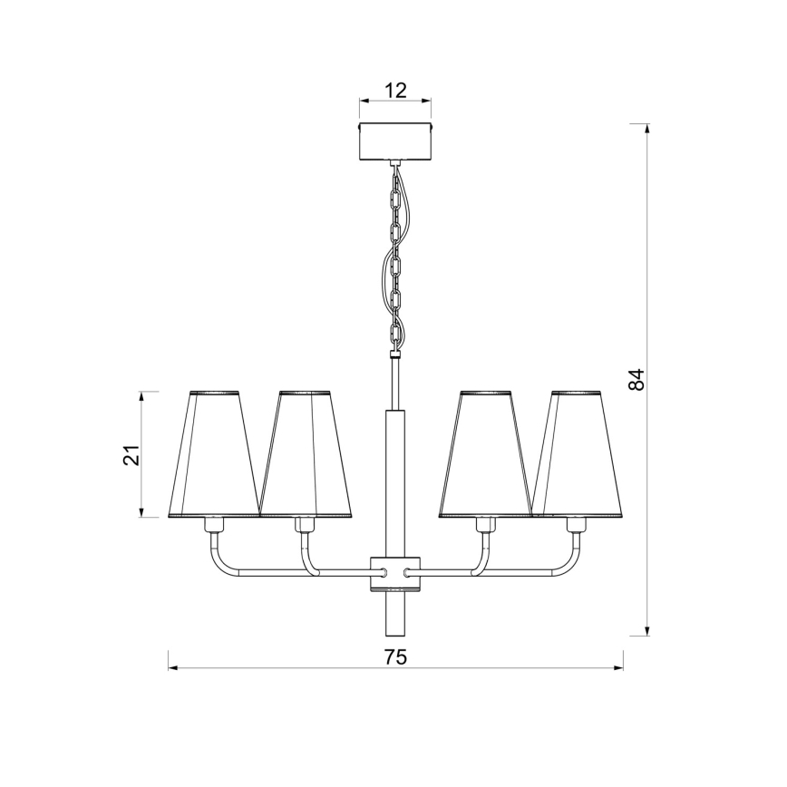 Luster na lancu TORTOLA 6xE14/15W/230V braon/krem