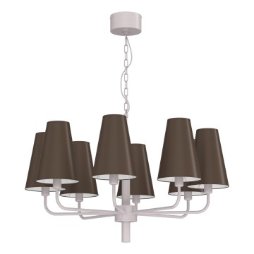 Luster na lancu TORTOLA 8xE14/15W/230V braon/krem