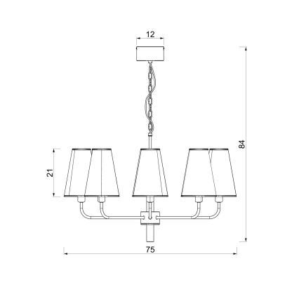 Luster na lancu TORTOLA 8xE14/15W/230V braon/krem
