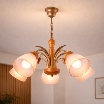 Luster na lancu TULIPAN 5xE27/60W/230V bukva