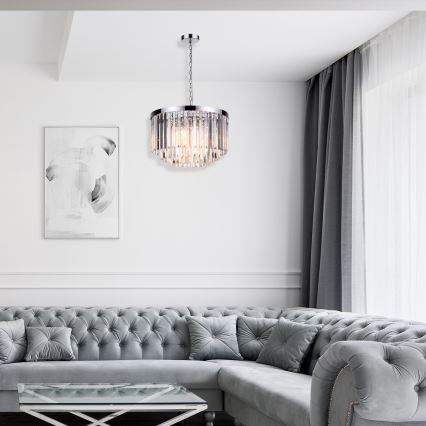 Luster na lancu VETRO 5xE14/60W/230V sjajni hrom
