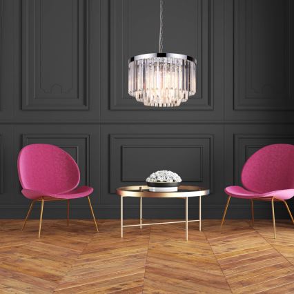 Luster na lancu VETRO 5xE14/60W/230V sjajni hrom